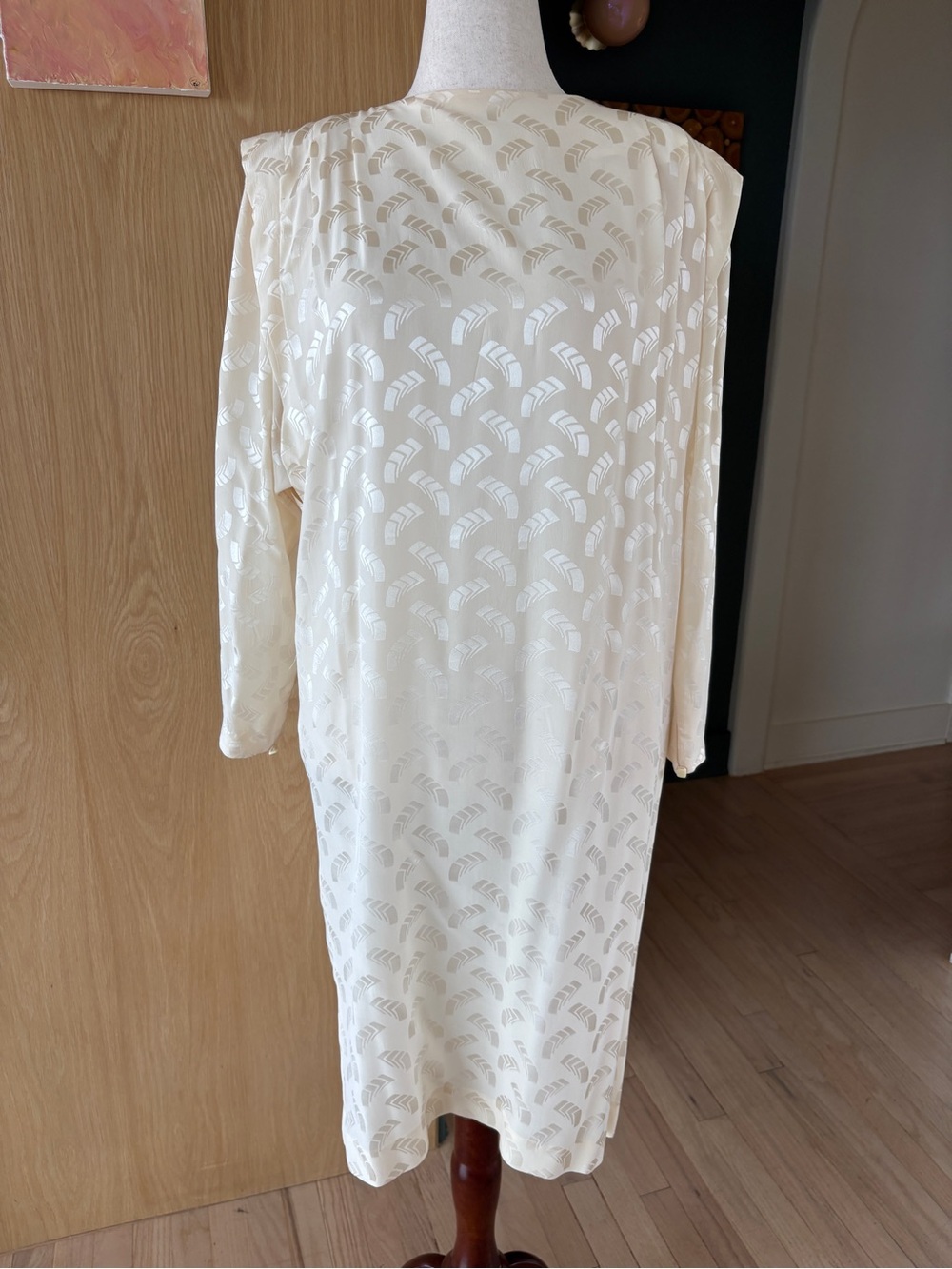 Liz Claiborne Cream Silk Midi Dress